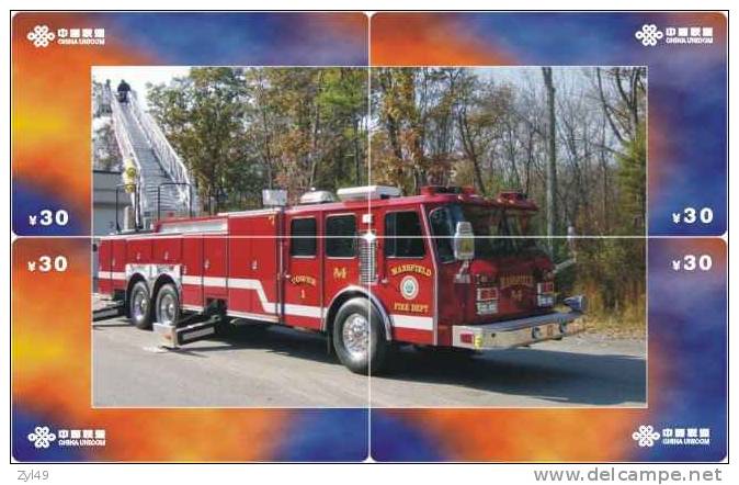 A04336 China phone cards Fire Engine puzzle 40pcs