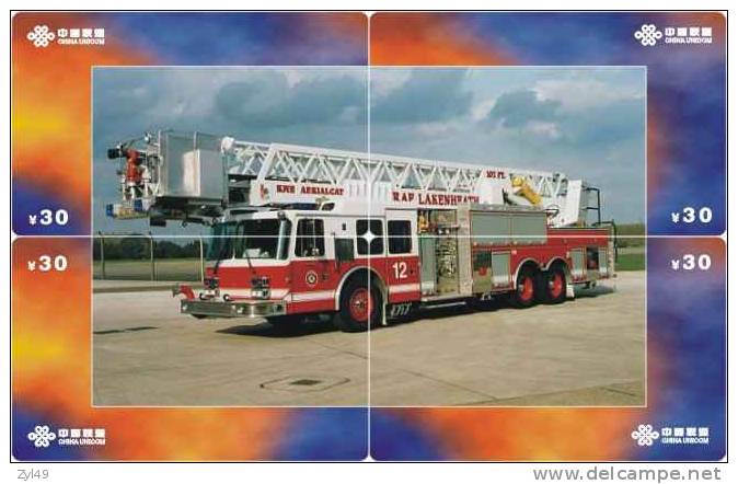 A04336 China phone cards Fire Engine puzzle 40pcs