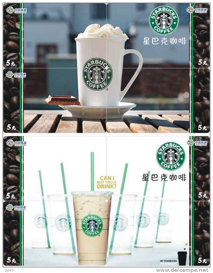 B04028 China phone cards Starbucks coffee puzzle 72pcs
