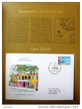 Enveloppe FDC Sur Feuillet - Inauguration Of Postal Service. Cocos (Keeling) Islands 1979. - Kokosinseln (Keeling Islands)
