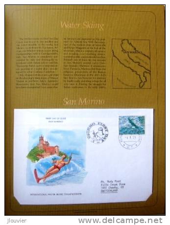 Enveloppe FDC Sur Feuillet - International Water-Skiing Championships. San Marino 1979. - Water-skiing