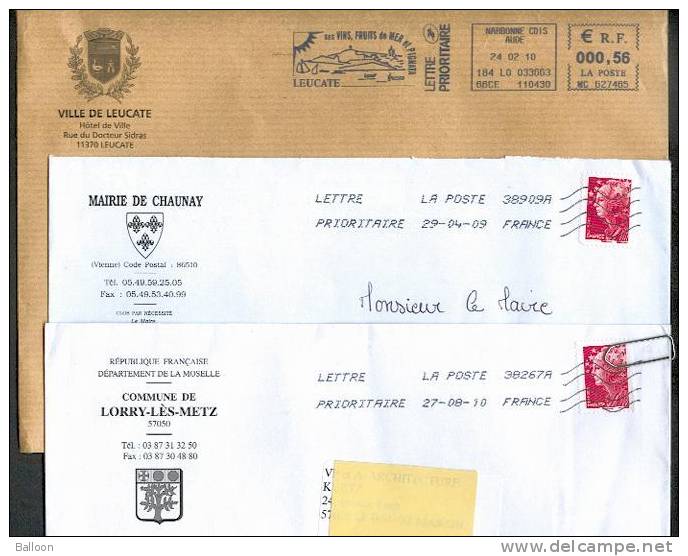 Lot De 12 Enveloppes Personnalisées De Villes Françaises - Briefe U. Dokumente