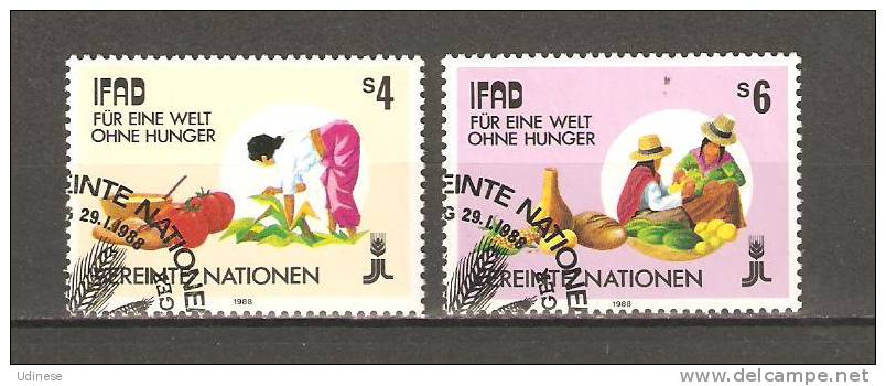 UNTED NATIONS WIEN 1988 - AGRICULTURE FUND - CPL. SET  - USED OBLITERES GESTEMPELT USADO - Used Stamps