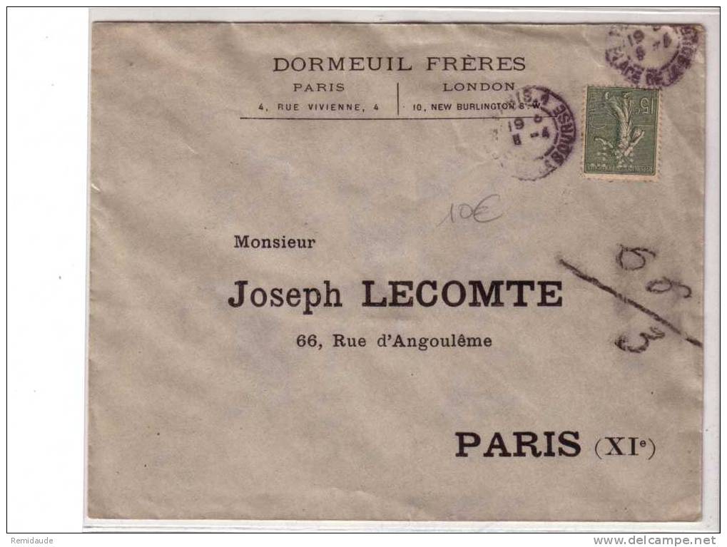 PERFORE - DORMEUIL FRERES - PARIS - Sur Lettre Pour PARIS  - 1901 - Sonstige & Ohne Zuordnung