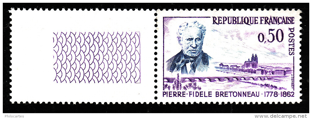 FRANCE  1962  - Y&T 1328   -  Pierre-Fidele Bretonneau  - NEUF ** Bord De Feuille - Neufs