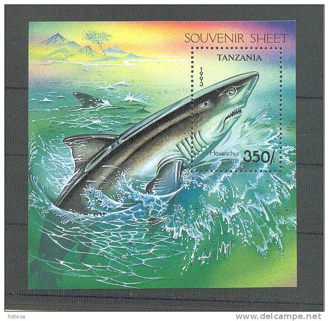 TANZANIA  BLOK  HAAI  1994 ** - Fishes