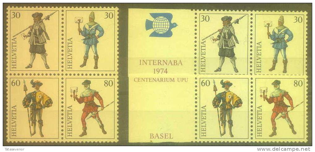 SWITZERLAND Mi 1020-23 UPU COSTUMES - Neufs