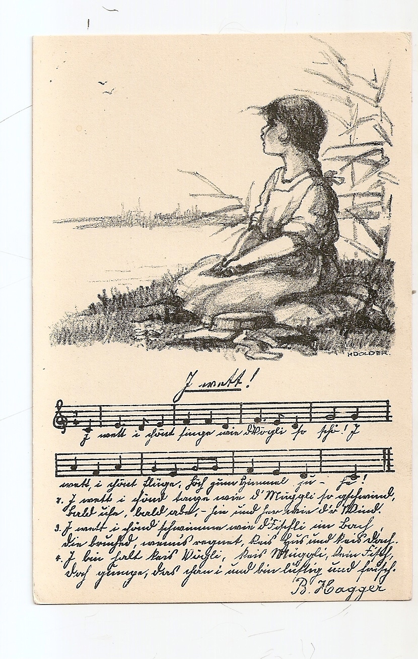 Splendida Cartolina Antica  Illustrata  Con Musica Spartito Musicale Pentagramma - Musica