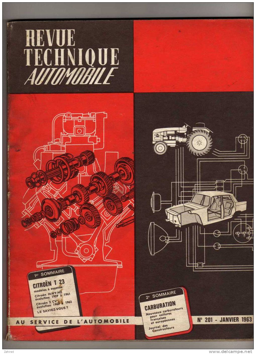 Revue Tech Auto  -  N° 201 - Janvier 1963  -  Citroen  T 23 Modele à Essence - Auto