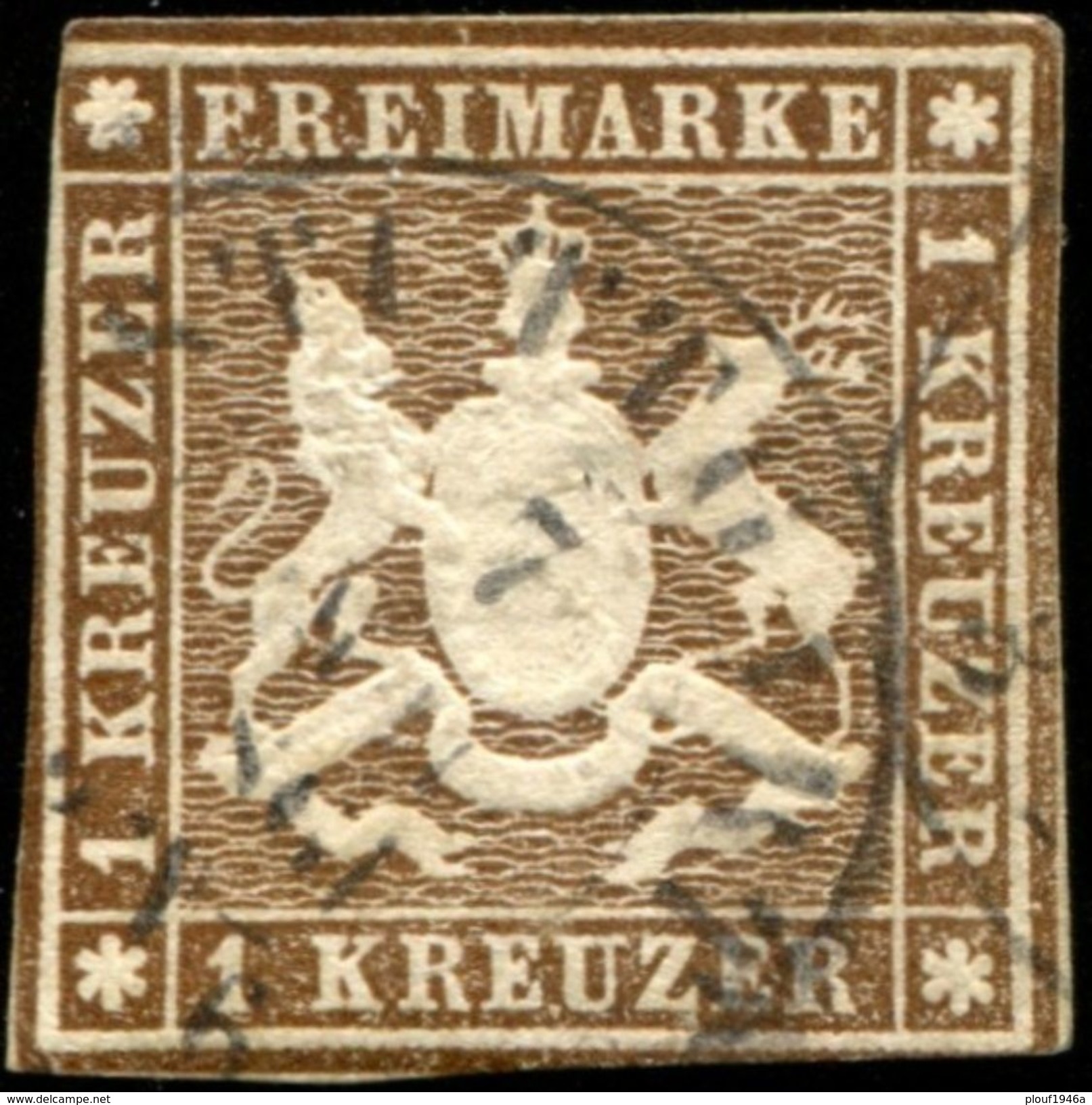 Pays :  20,6 (Allemagne: Wurtenberg (Royaume : Guillaume Ier (1816-1864))  Yvert Et Tellier N° : 11 (o) - Used