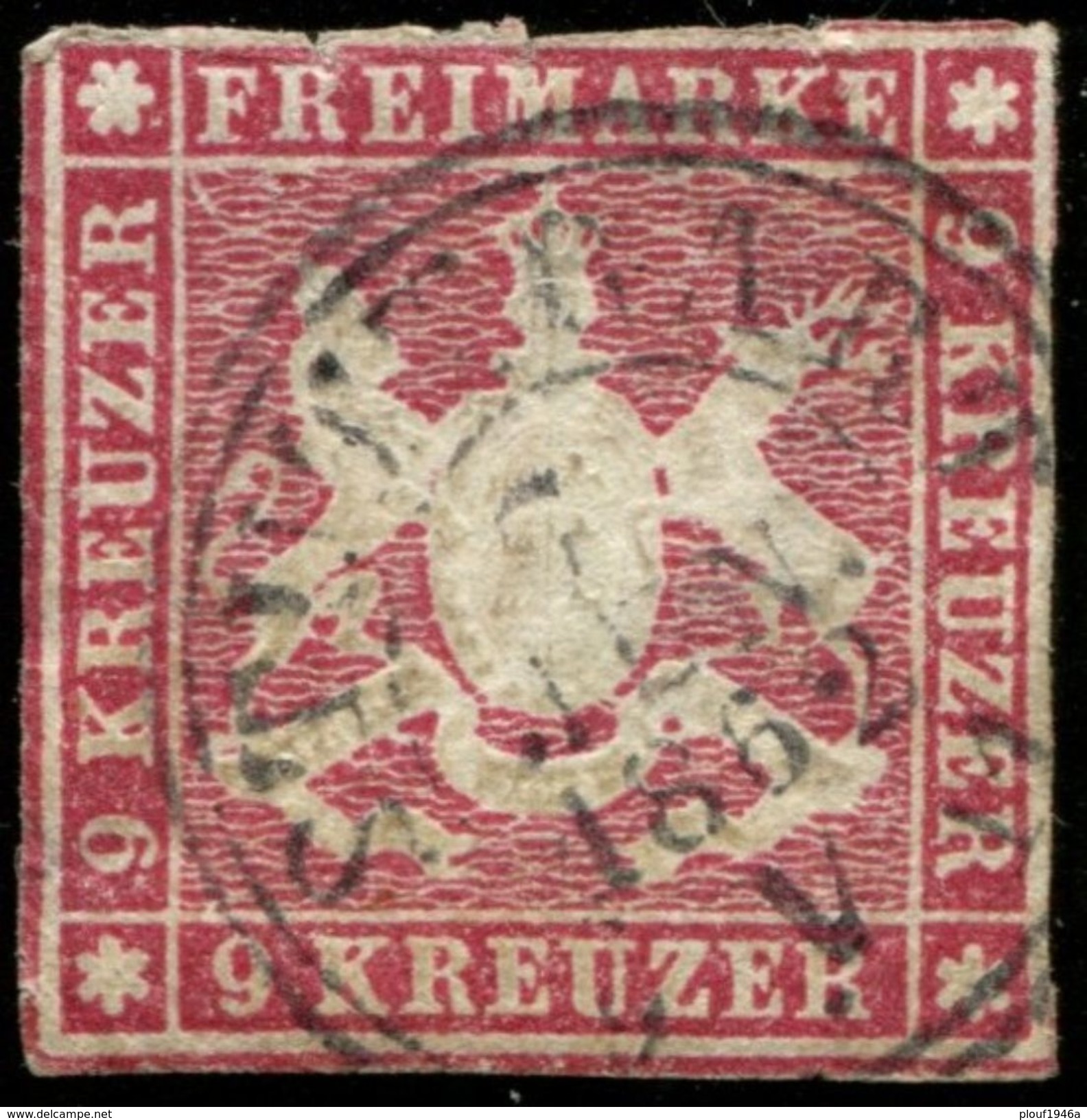 Pays :  20,6 (Allemagne: Wurtenberg (Royaume : Guillaume Ier (1816-1864))  Yvert Et Tellier N° : 14 (o) - Afgestempeld