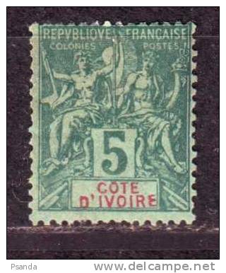 1892 Ivory Coast SC#4 A1  MH* - Unused Stamps