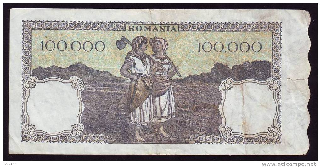 Romania ,20 DEC 1946, Banknote 100 000  LEI, UNA SUTA  MII  LEI. - Rumania