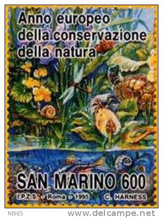 REPUBBLICA DI SAN MARINO - ANNO 1995 - STRISCIA ANNO EUROPEO DELLA NATURA - NUOVI MNH ** - Ungebraucht