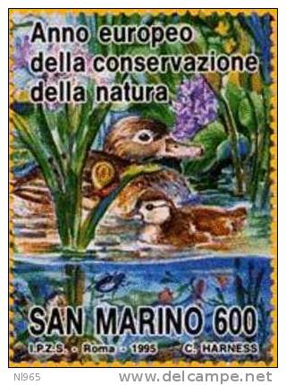REPUBBLICA DI SAN MARINO - ANNO 1995 - STRISCIA ANNO EUROPEO DELLA NATURA - NUOVI MNH ** - Unused Stamps