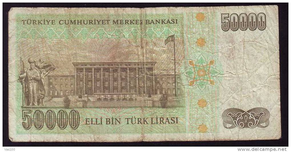 TURQUIE , 50000 TURK LIRASI ,14 OKT 1970, PAPER MONEY - Turkey