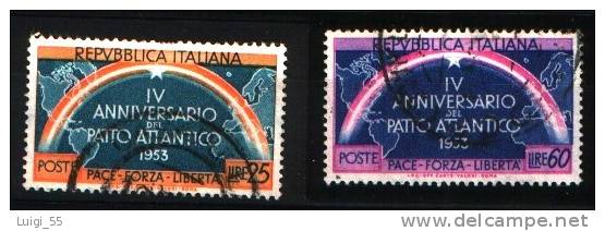 ITALIA 1953 - Patto Atlantico - Usato - - 1946-60: Afgestempeld