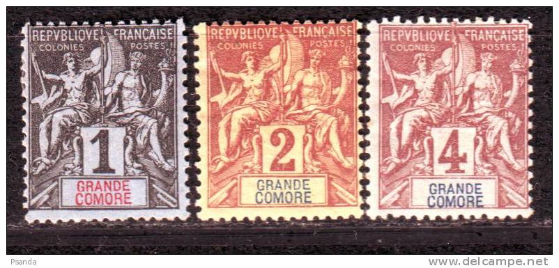 1897Great Comoro Island SC#1-3  MH* - Ongebruikt