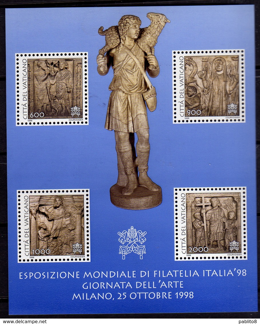 CITTÀ DEL VATICANO VATICAN VATIKAN 1998 ESPOSIZIONE MONDIALE DI FILATELIA ARTE ITALIA98 BLOCCO FOGLIETTO BLOCK SHEET MNH - Blocchi E Foglietti