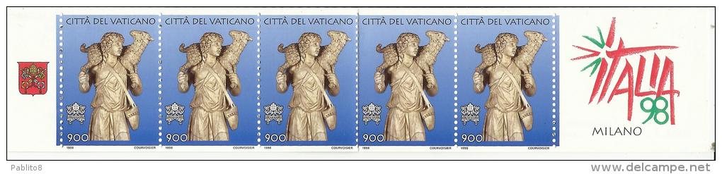 VATICANO VATICAN VATIKAN 1998 ITALIA 98 LIBRETTO BOOKLET MNH 5 VALORI - Carnets