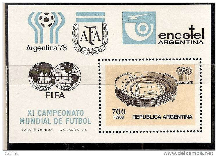 ARGENTINA - 1978  - COPA MUNDIAL DE FUTBOL - SOCCER - FOOTBALL - Souvenir Sheet  # 18  - MINT (NH) - Blocks & Kleinbögen