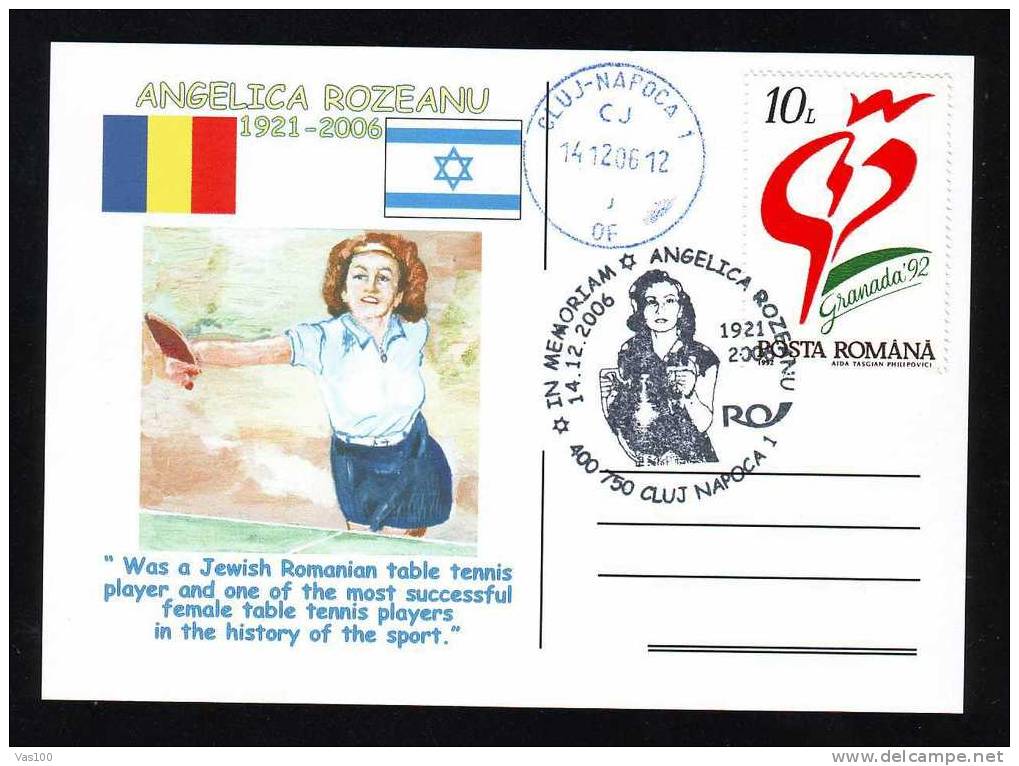 WAS A JEWISH ROMANIAN TENNIS PLAYER PC 2006 ANGELICA ROZEANU - Table Tennis