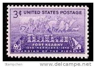 1948 USA "Fort Kearney" Nebraska, Guardian Of The Pioneer Stamp Sc#970 - Ongebruikt