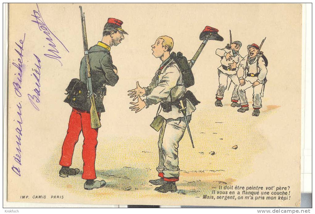 Sergent Et Soldats Farceurs - Kepi Et Peintre - Humoristiques