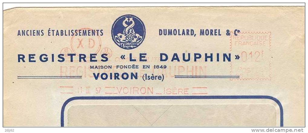 Isère, Voiron, Dauphin, Classe Ouverte - Enveloppe Entière   (F1084) - Dolphins