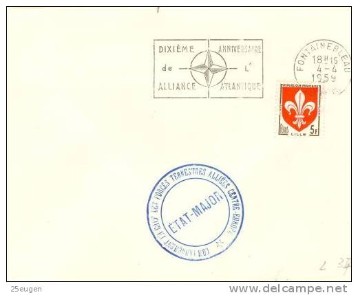 FRANCE 1959 NATO POSTMARK - OTAN