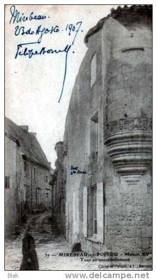 86.  Mirebeau . Maison Du 15e Siècle . Tour En Encorbellement . ( Rue Sainte Anne ) . - Mirebeau