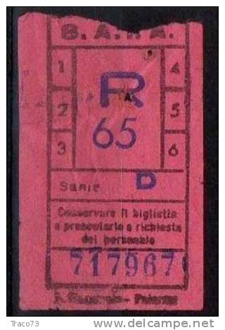 PALERMO 1950 / 60? - BIGLIETTO PER AUTOBUS  Della Ditta S.A.I.A. -  R 65  Serie  " D " - Europe