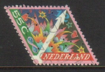 1993 - Nederland Noel Christmas 55c FLAMING GRASS Diamond Stamp FU - Used Stamps