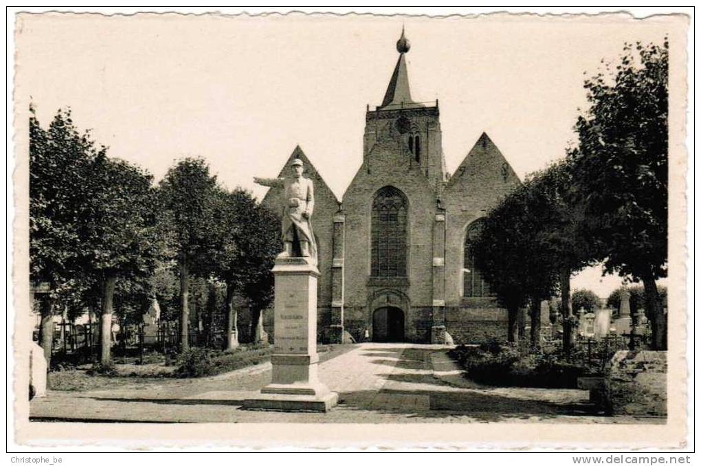 Oude Postkaart Alveringem Kerk Gedenkteken 1914 -1918 (pk1507) - Alveringem