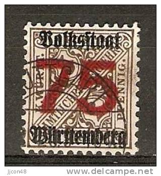 Germany (Wurttemberg) 1919 Dienstmarken (o) Mi.271x - Oblitérés