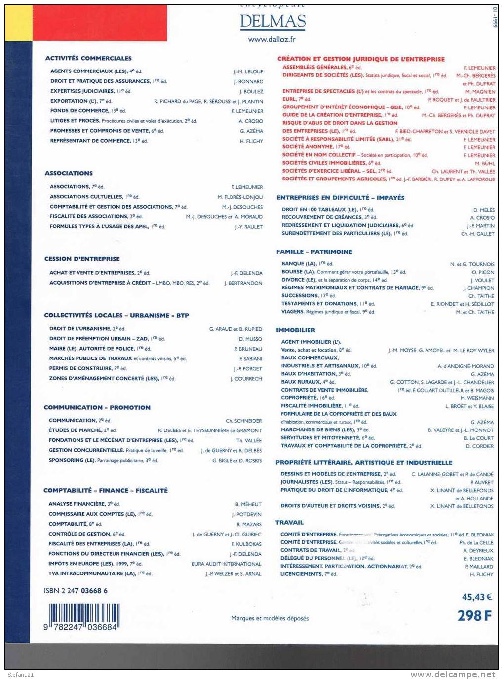 Société A Responsabilité Limitée - F.Lemeunier - 1999 - Delmas - 392 Pages - 25 X 19,5 Cm -- - Derecho