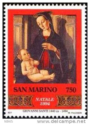 REPUBBLICA DI SAN MARINO - ANNO 1994 - NATALE  - NUOVI MNH ** - Unused Stamps