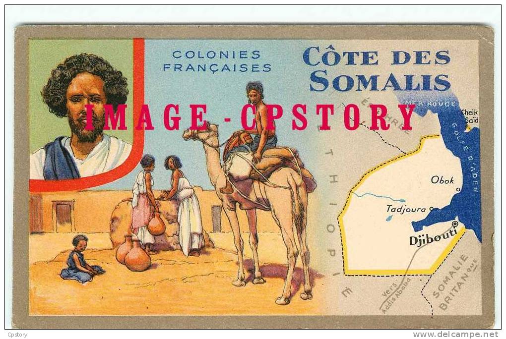 COTES Des SOMALIS - Djibouti - Méhariste Avec Chameau - Publicité Lion Noir  - Dos Scané - Somalie