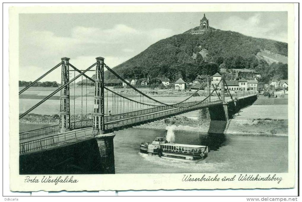 Porta Westfalica - Weserbrücke ünd Wittekindsberg - Porta Westfalica