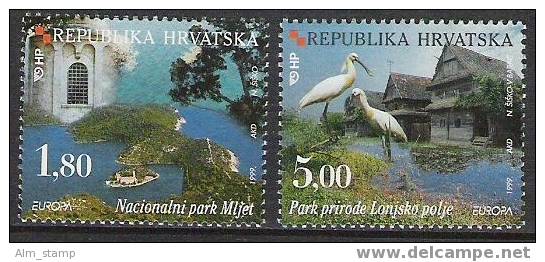 1999 Kroatien   Mi. 498-9 ** MNH  Europa: Natur- Und Nationalparks - 1999