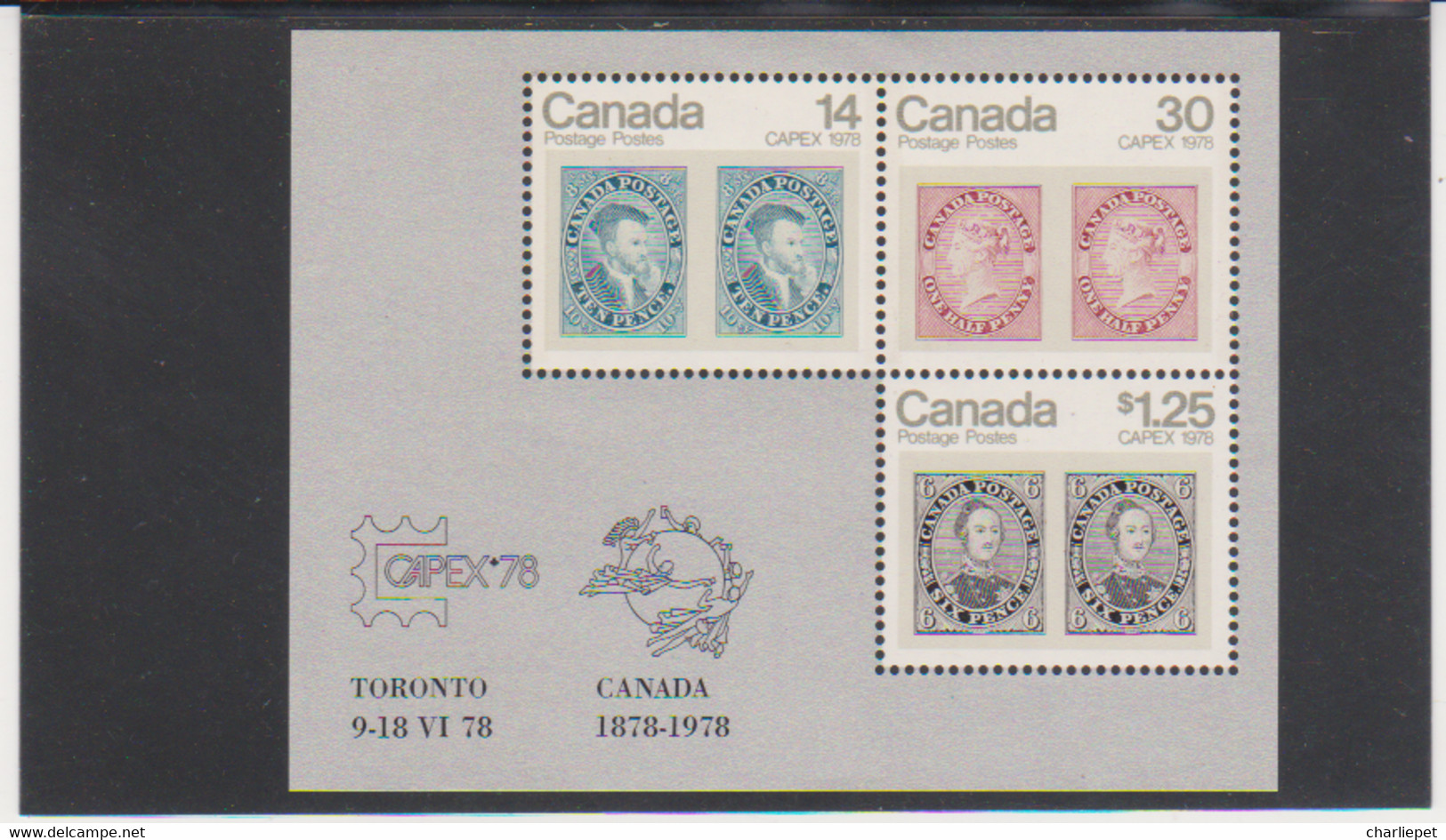 CANADA Scott # 756a Stamp On Stamp VF Souvenir Sheet Toronto UPU Capex MNH - Ongebruikt