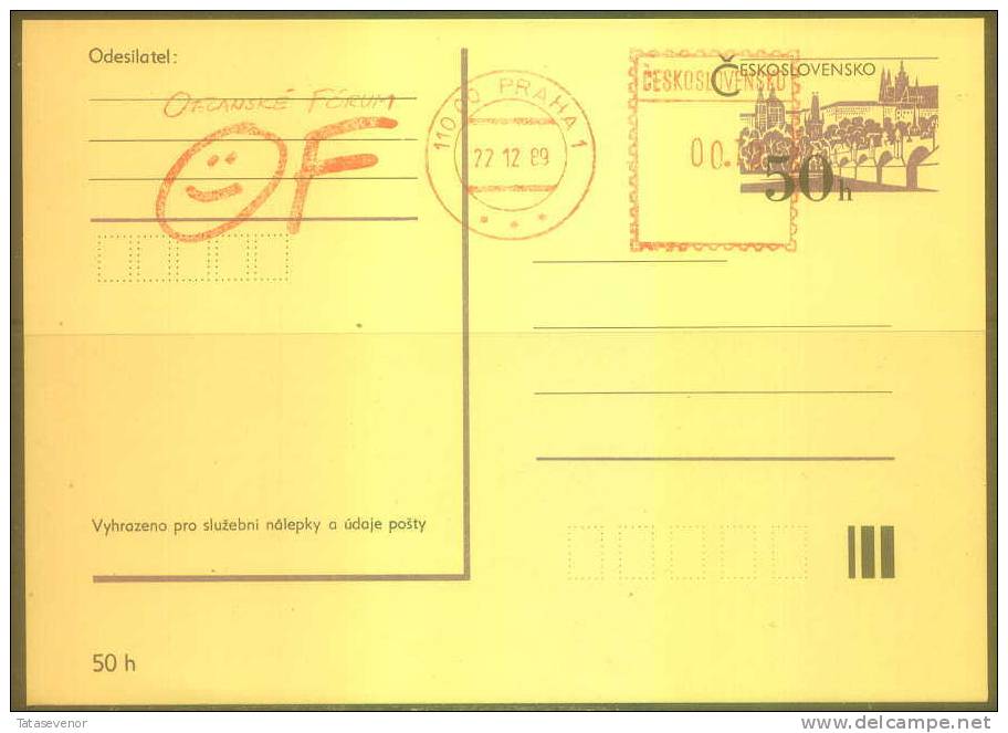 CZECHOSLOVAKIA Post Card 002 SPECIAL CANCELLATION - Postcards