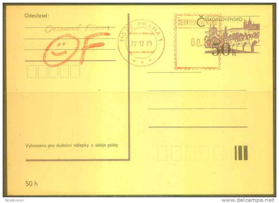 CZECHOSLOVAKIA Post Card 002 SPECIAL CANCELLATION - Cartoline Postali