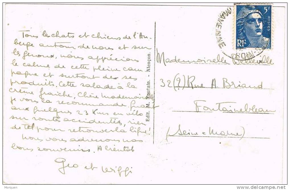 Postal ST. PIERRE DES NIDS (Mayenne) 1951. Vista  St. Generi Le Guerei - 1945-54 Marianna Di Gandon