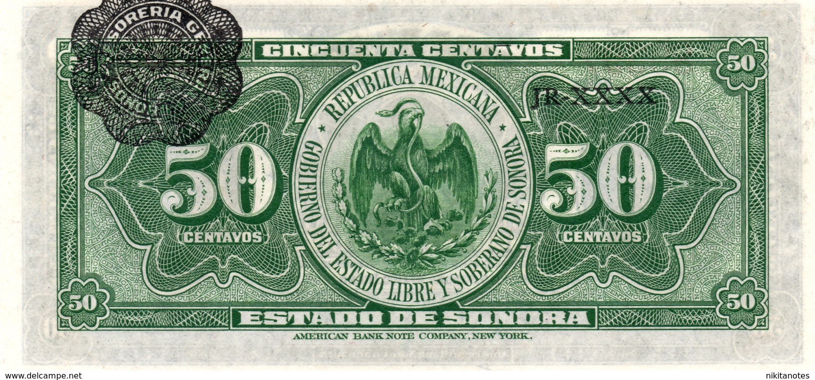 Messico, Rivoluzione, 50 CENTAVOS, 1915, Pick S1070, SONORA Unc - Mexico