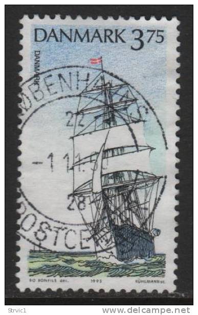 Denmark, Scott # 986 Used  Ship, 1993 - Used Stamps