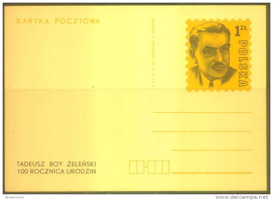 POLAND Stationery 018 PERSONALITIES - Stamped Stationery