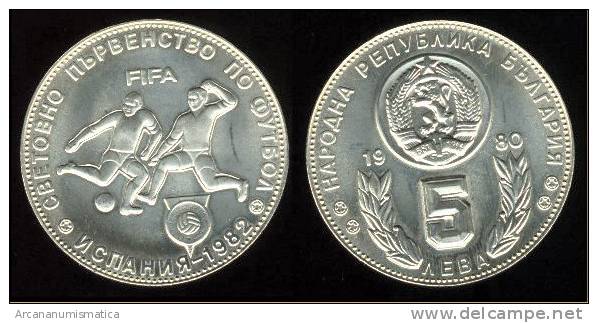 BULGARIA  "PROOF"5  LEVA  CU NI  1.980   MUNDIAL DE FUTBOL   KM#109  SC/UNC   DL-9548 - Bulgarien