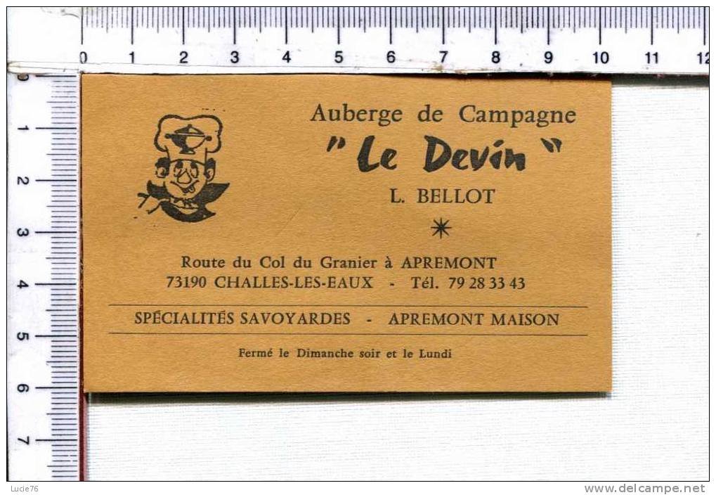 APREMONT   -    Auberge De Campagne   "  LE DEVIN "  - Route Du Col Du Granier - Miniature