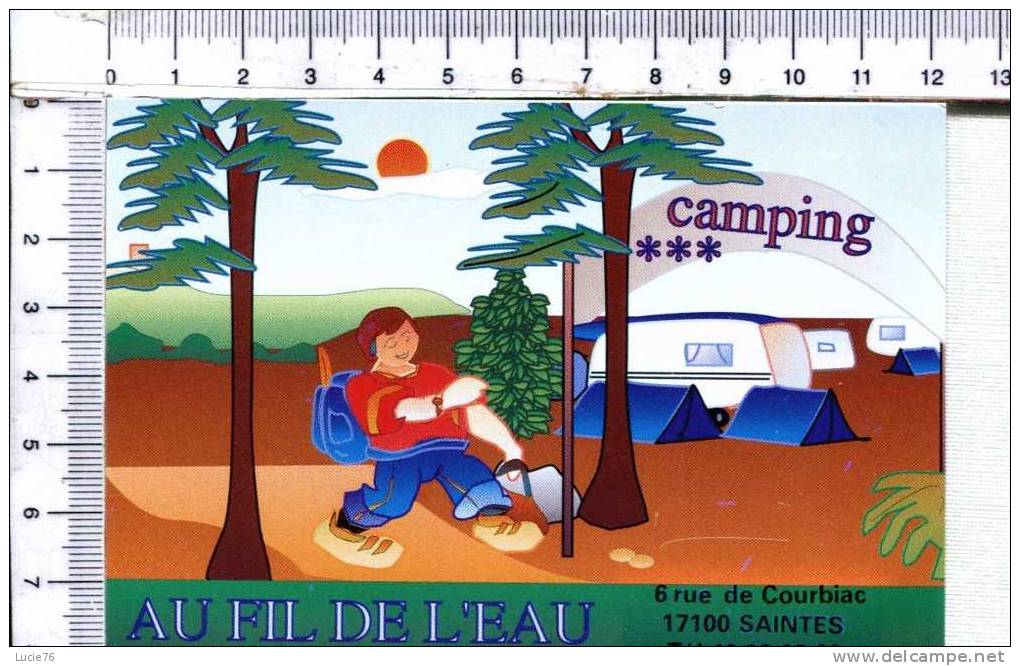 Mignonnette  Publicitaire  -  CAMPING  " AU FIN DE L'EAU "   -  SAINTES - Paperboard Signs